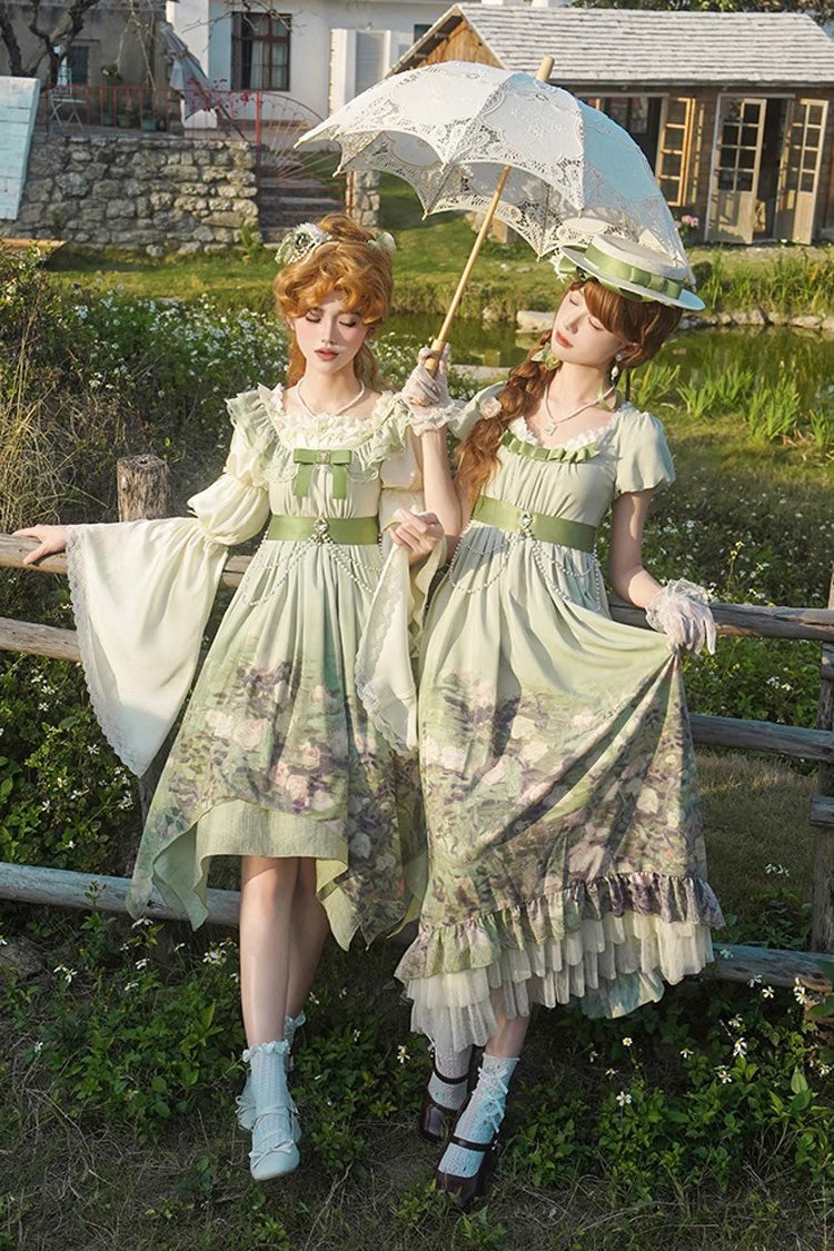 Lolita Dress - Blooming Roses, Green, Ruffled, Printed, Sweet Style - additional product view 10