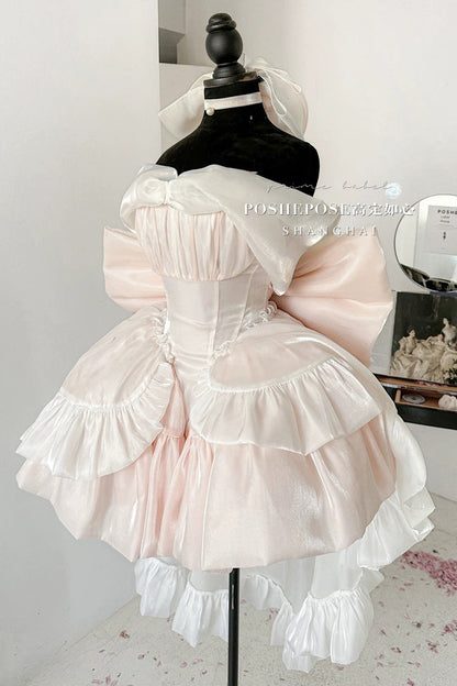 Lolita Dress - Boat Neck, Pink, Bow Detail, Ruffled, Sweet Style - additional product view 3