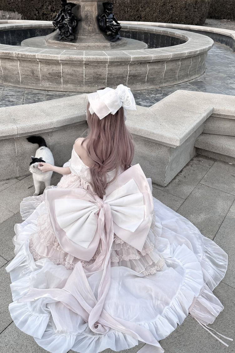 Lolita Dress - Boat Neck, Pink, Bow Detail, Ruffled, Sweet Style - additional product view 4