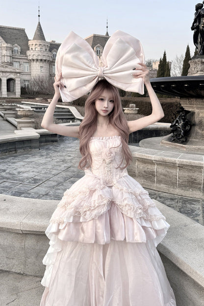 Lolita Dress - Boat Neck, Pink, Bow Detail, Ruffled, Sweet Style - additional product view 8