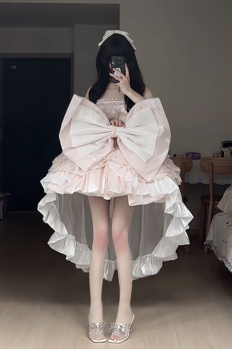 Lolita Dress - Boat Neck, Pink, Bow Detail, Ruffled, Sweet Style - additional product view 9