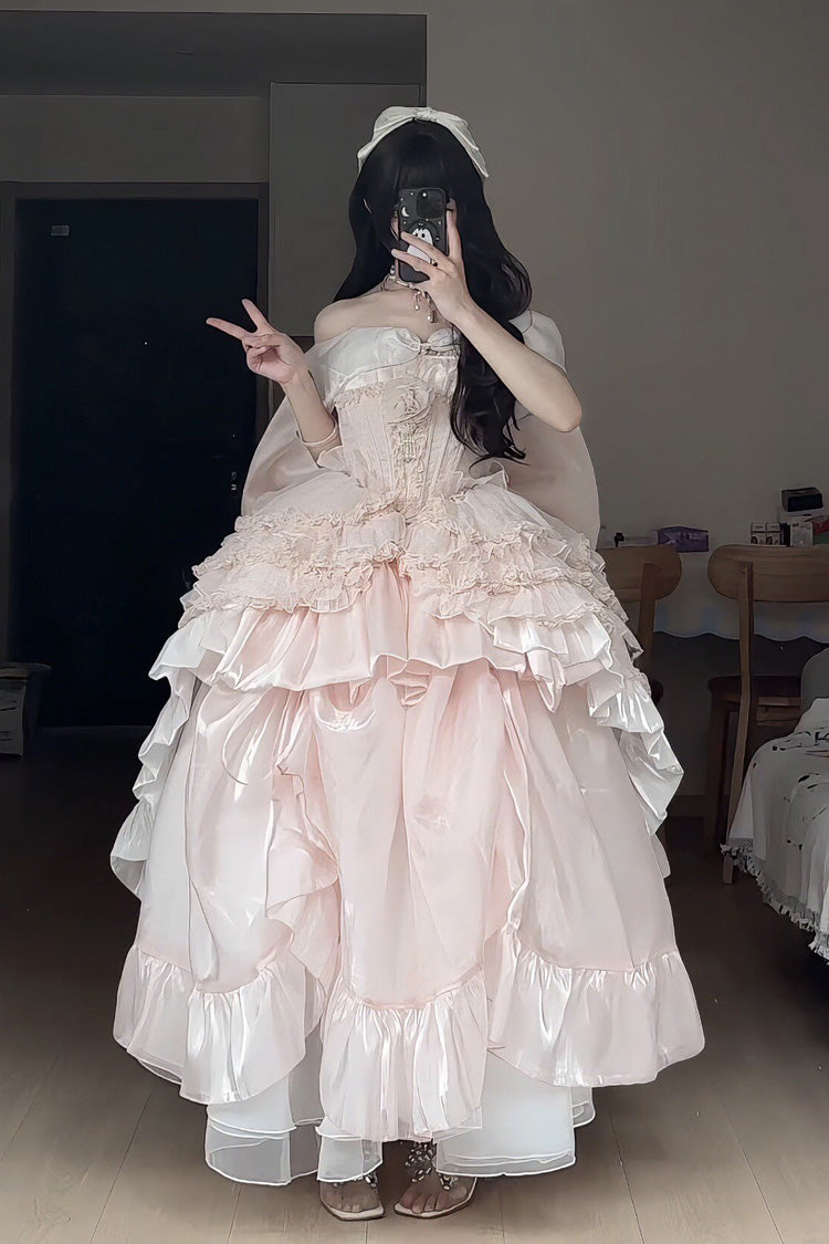 Lolita Dress - Boat Neck, Pink, Bow Detail, Ruffled, Sweet Style - additional product view 11