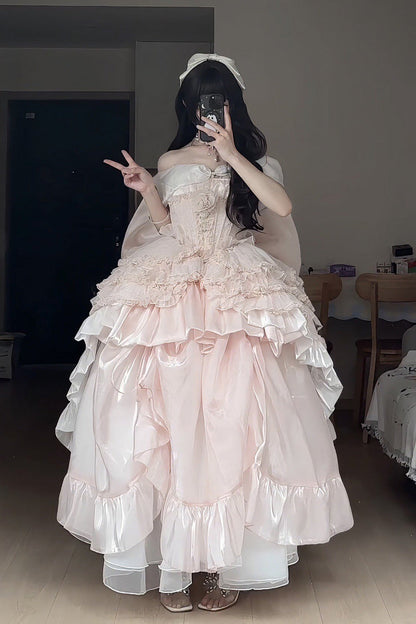 Lolita Dress - Boat Neck, Pink, Bow Detail, Ruffled, Sweet Style - additional product view 11
