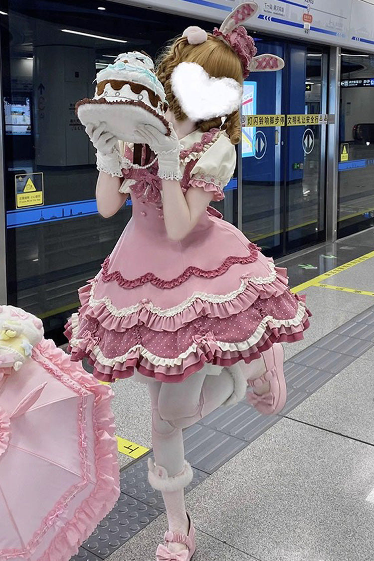 Lolita Dress - Bunny Parfait, Pink, Sweet Style, Bow Detail, Ruffled - additional product view 2