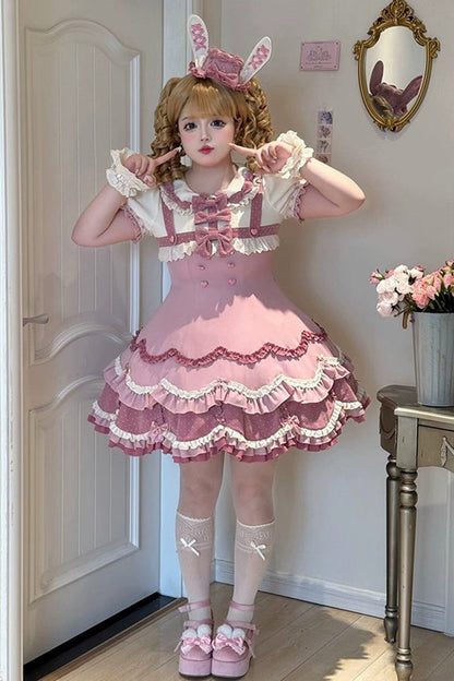 Lolita Dress - Bunny Parfait, Pink, Sweet Style, Bow Detail, Ruffled - additional product view 3