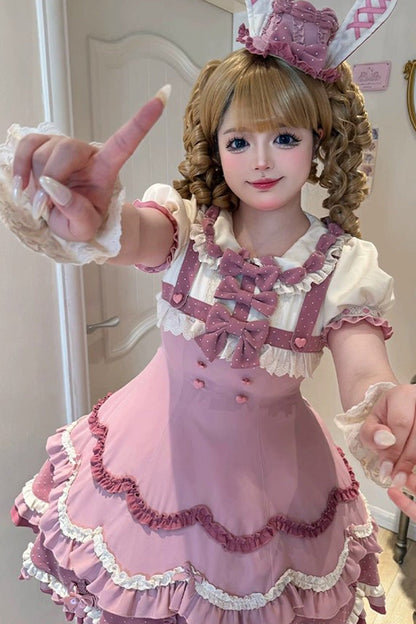 Lolita Dress - Bunny Parfait, Pink, Sweet Style, Bow Detail, Ruffled - additional product view 4