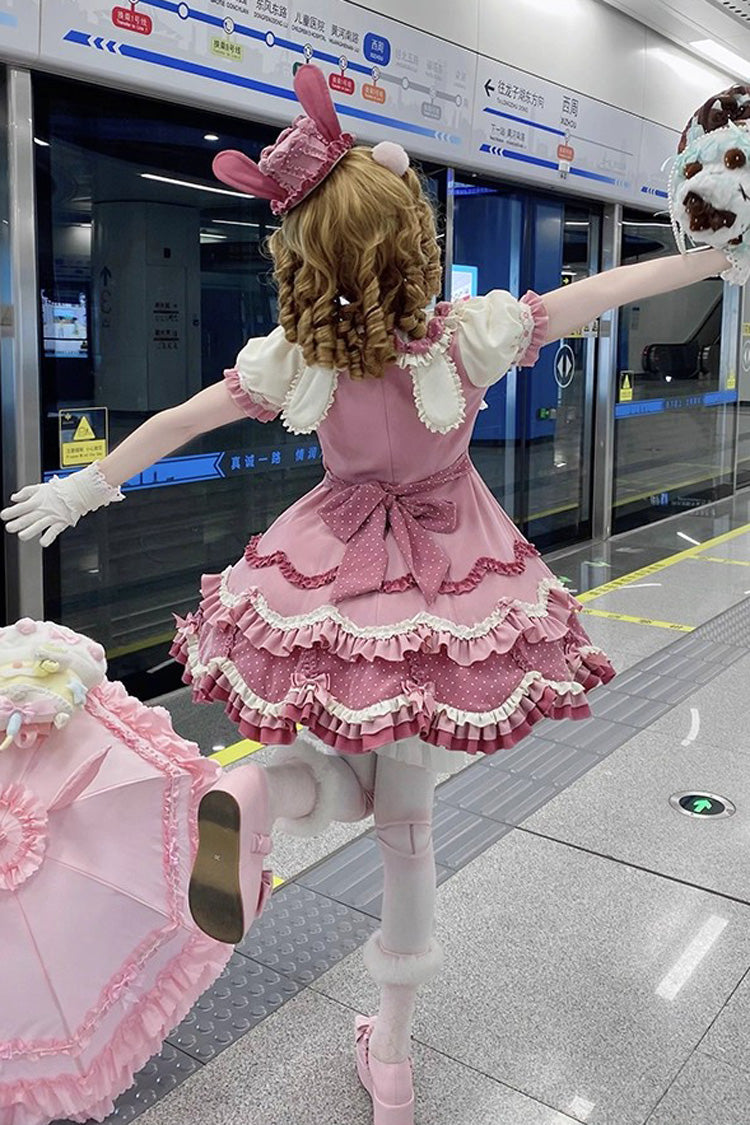 Lolita Dress - Bunny Parfait, Pink, Sweet Style, Bow Detail, Ruffled - additional product view 6