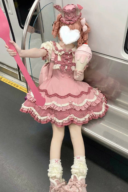 Lolita Dress - Bunny Parfait, Pink, Sweet Style, Bow Detail, Ruffled - additional product view 9
