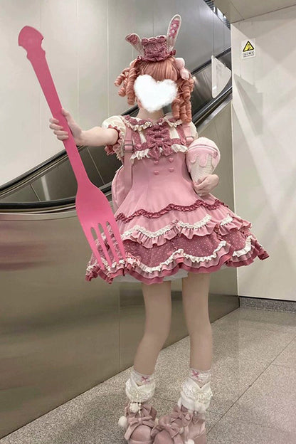 Lolita Dress - Bunny Parfait, Pink, Sweet Style, Bow Detail, Ruffled - additional product view 10