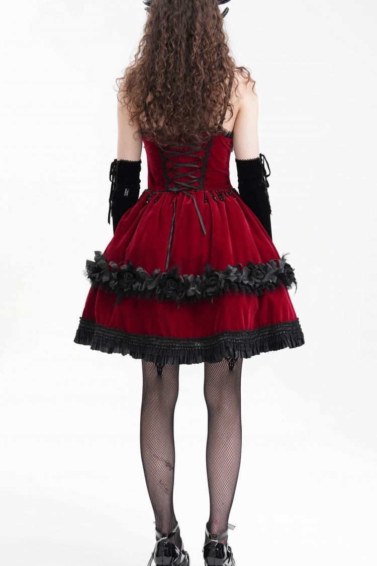 Lolita Dress - Chain, Red, Women's Style, Gothic Style, Lace Trim - additional product view 6