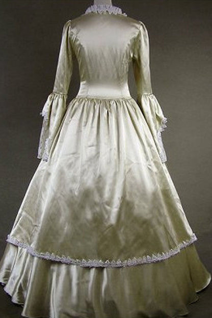 Lolita Dress - Champagne Cotton Square Collar, Champagne, Square Collar, Bow Detail - additional product view 2