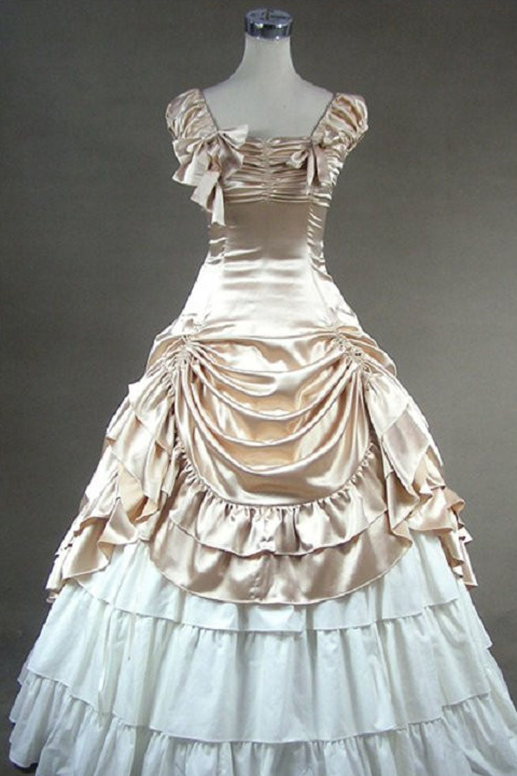 Lolita Dress - Champagne Cotton Square Collar, Champagne, Square Collar, Classic Style - main product image