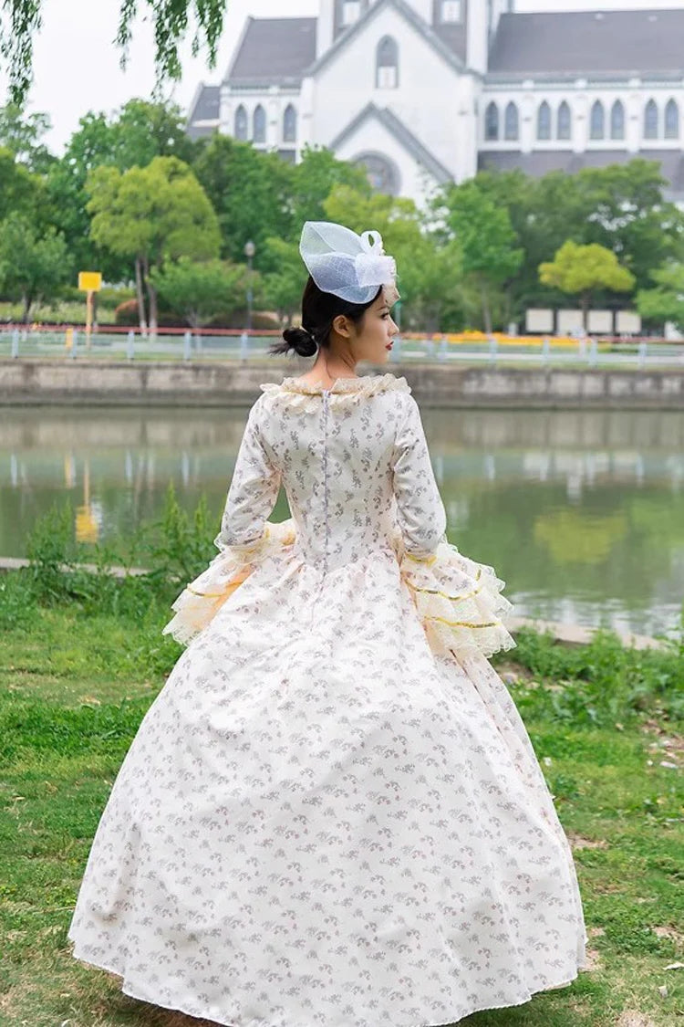 Lolita Dress - Champagne Medieval Court Print, Champagne, Victorian Style, Printed - additional product view 7