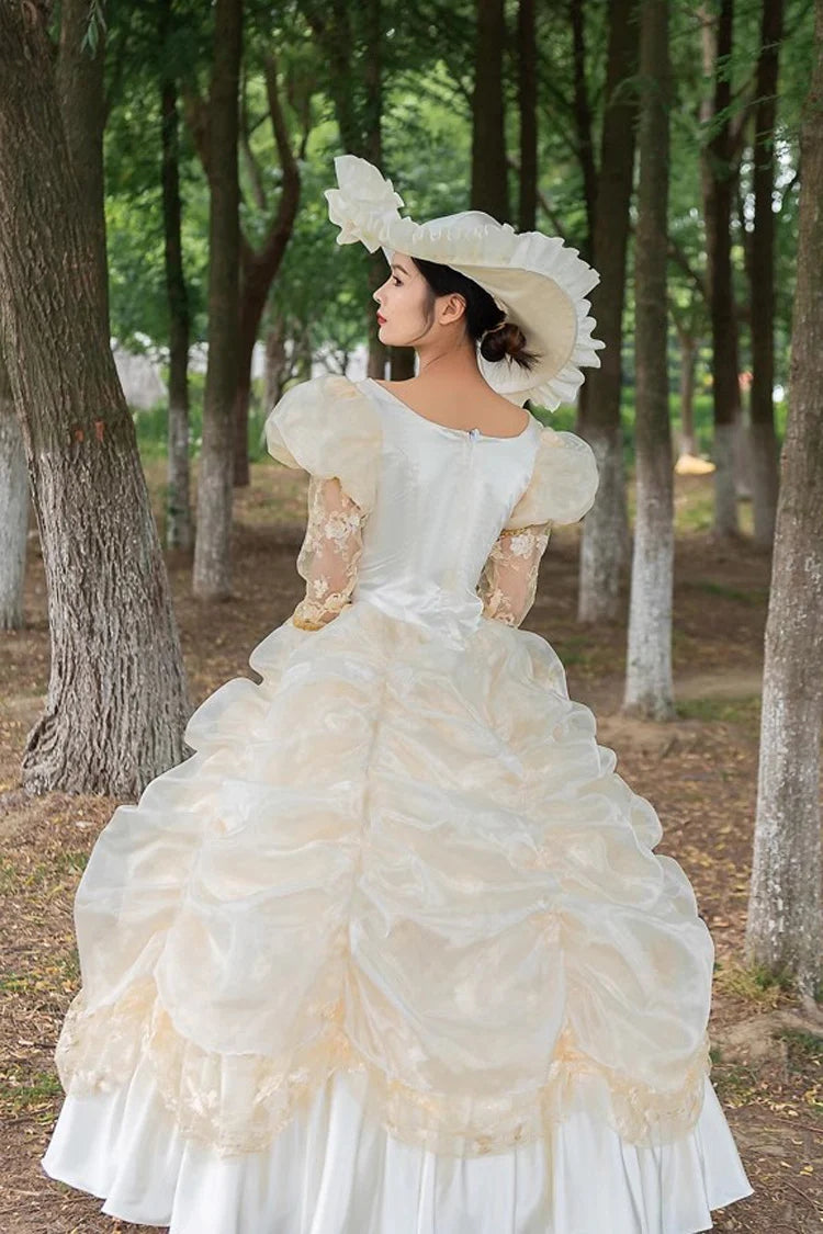 Lolita Dress - Champagne Medieval French Court, Champagne, Embroidered, Victorian Style - additional product view 4