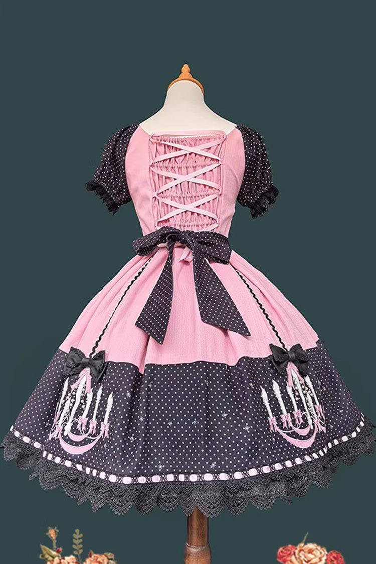 Lolita Dress - Chandelier Printed, 4 Colors, Lace Trim, Lace-Up, Sweet Style - additional product view 13
