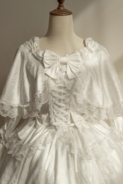 Lolita Dress - Cherish, White, Long Sleeves, Sweet Style, Bow Detail - additional product view 10