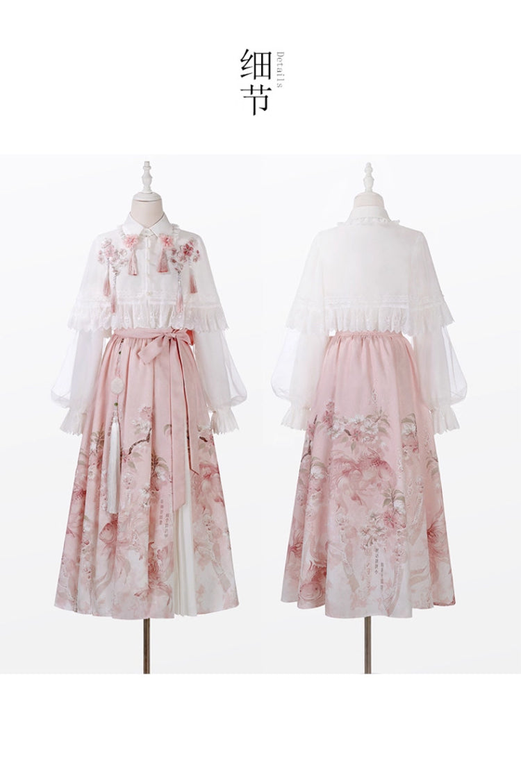 Lolita Dress - Cherry Blossom Rain, 2 Colors, High Waist, Women's Style, Sweet Style - additional product view 6