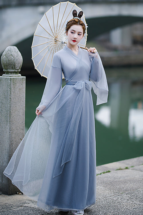 Lolita Dress - Chinese Ancient Style Party, Gray, Sweet Style, Chinese-Inspired Style - additional product view 3