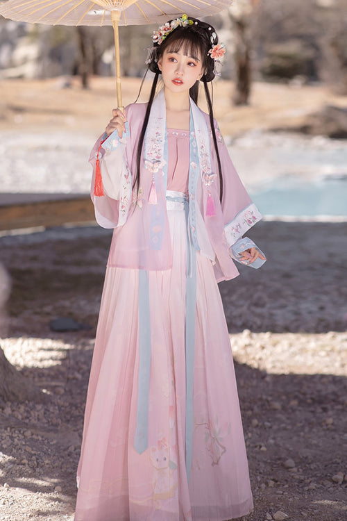 Lolita Dress - Chinese Song Dynasty Ancient, Pink, Chinese-Inspired Style, Embroidered - additional product view 2