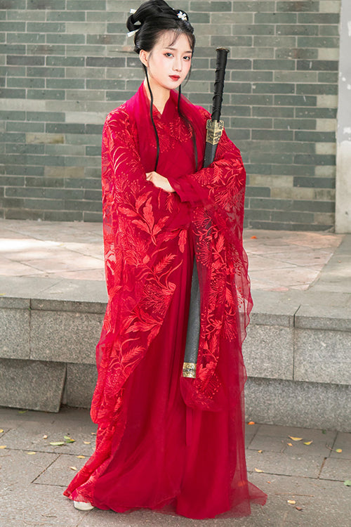 Lolita Dress - Chinese Style Chivalrous Female, Red, Plus Size, Sweet Style - additional product view 2