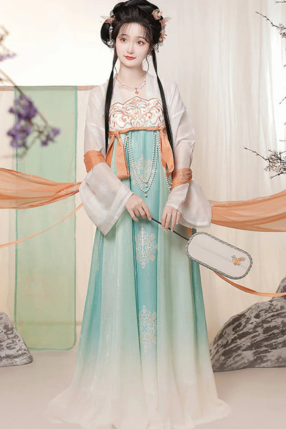 Lolita Dress - Chinese Style <springtime, Green, High Waist, Embroidered, Long Sleeves - additional product view 3