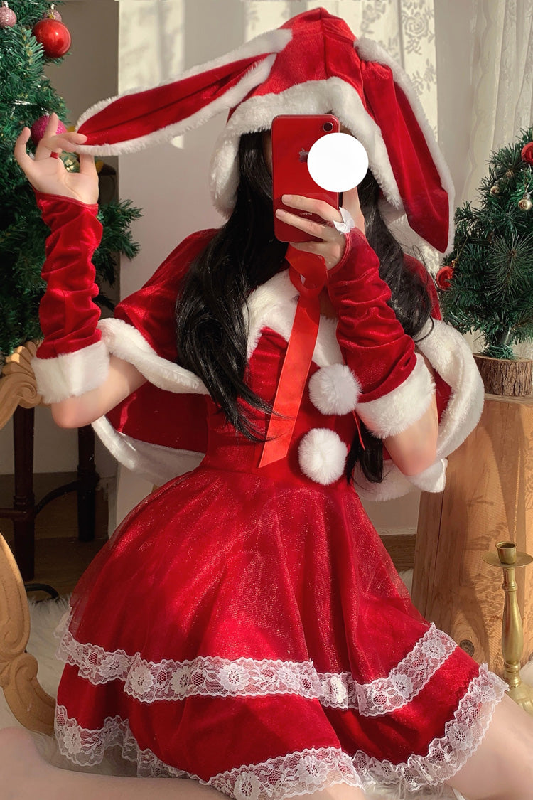 Lolita Dress - Christmas And New Year, Red, Lace Trim, Ruffled, Layered - additional product view 2