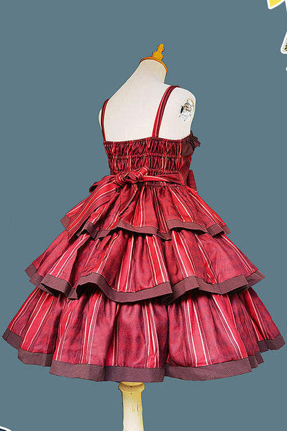 Lolita Dress - Cloth Cat, 4 Colors, Striped, Layered, Sweet Style - additional product view 2
