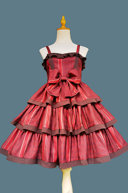 Lolita Dress - Cloth Cat, 4 Colors, Striped, Layered, Sweet Style - main product image