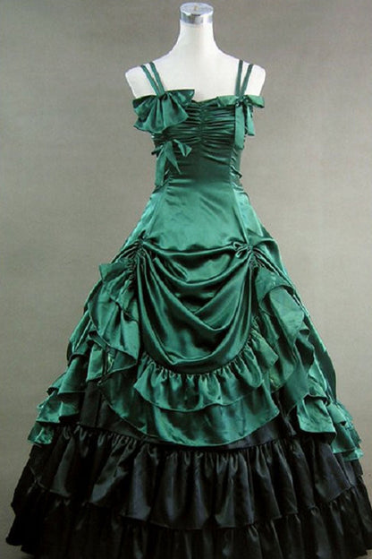 Lolita Dress - Cotton, Green, Gothic Style, Victorian Style, Bow Detail - main product image