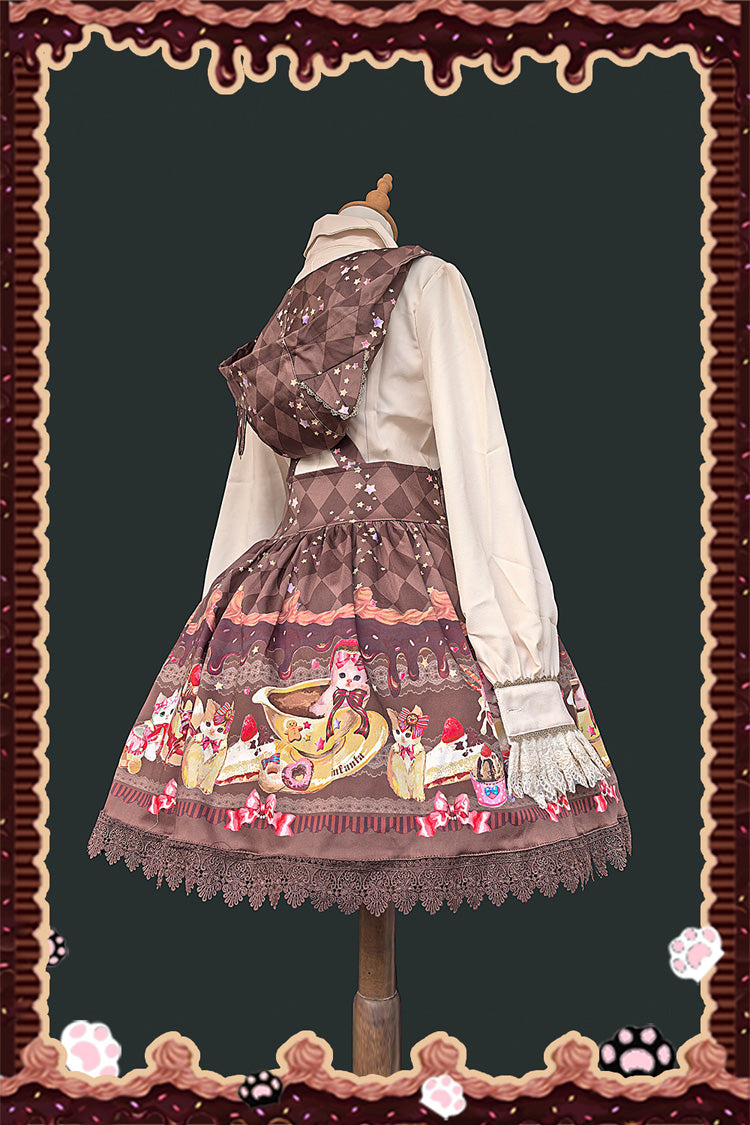 Lolita Dress - Cream Meow, 3 Colors, Printed, Sweet Style, Bow Detail - additional product view 8