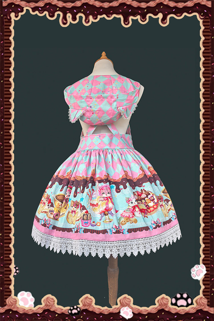 Lolita Dress - Cream Meow, 3 Colors, Printed, Sweet Style, Bow Detail - additional product view 10