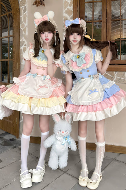 Lolita Dress - Cream Puffs, 2 Colors, Puff Sleeves, Layered, Sweet Style - additional product view 3
