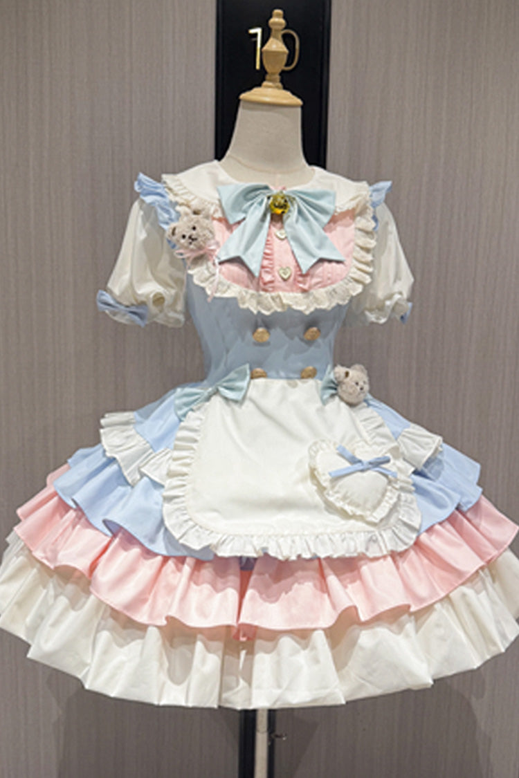 Lolita Dress - Cream Puffs, 2 Colors, Puff Sleeves, Layered, Sweet Style - additional product view 4