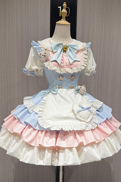 Lolita Dress - Cream Puffs, 2 Colors, Puff Sleeves, Layered, Sweet Style - additional product view 4