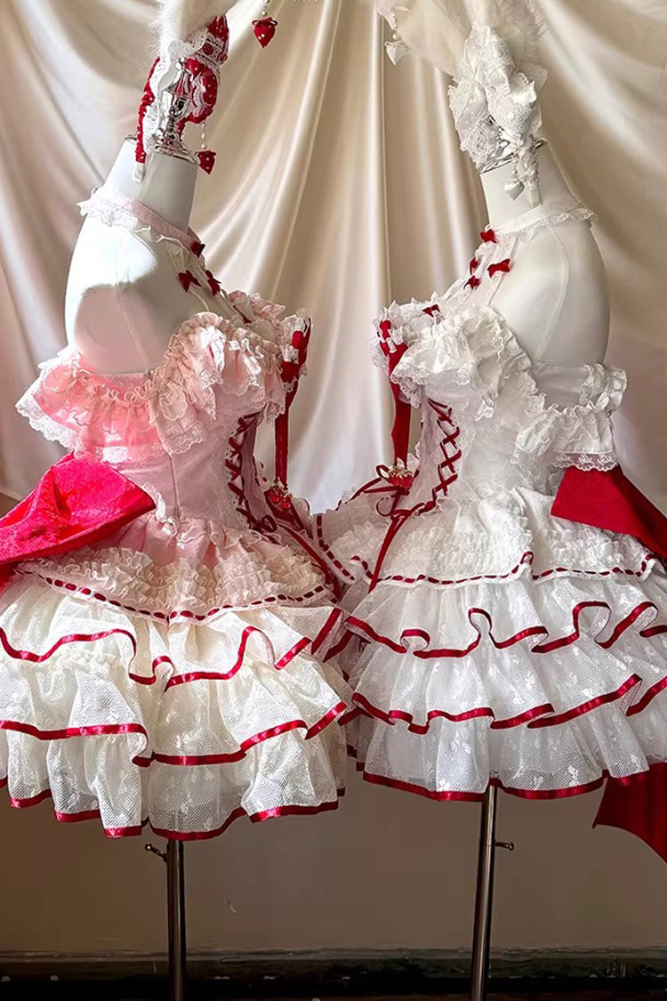 Lolita Dress - Cupid Strawberry, 2 Colors, Sweet Style, Ballet-Inspired Style, Bow Detail - additional product view 3