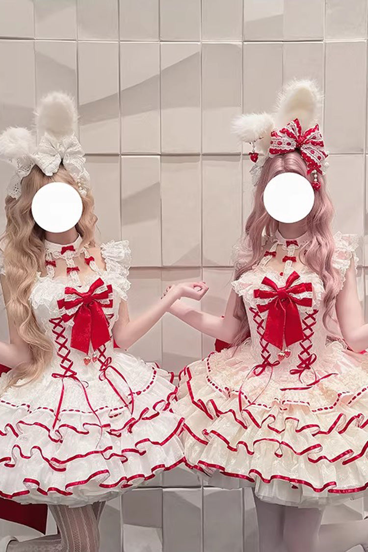 Lolita Dress - Cupid Strawberry, 2 Colors, Sweet Style, Ballet-Inspired Style, Bow Detail - additional product view 5