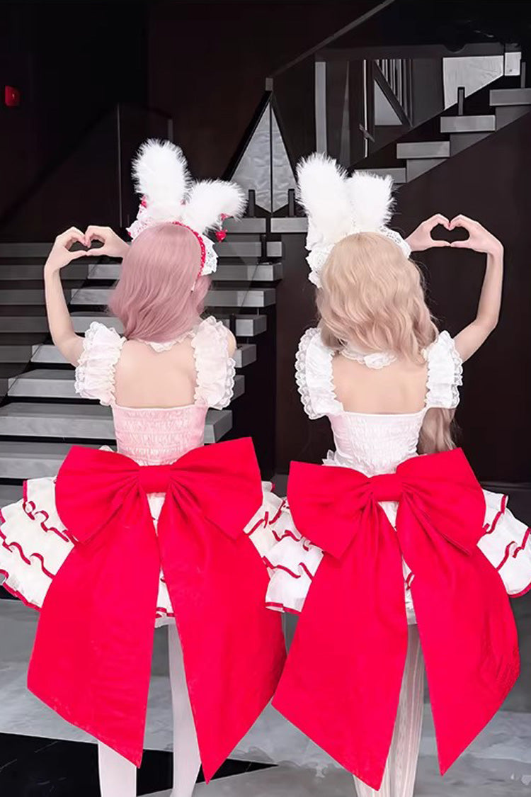 Lolita Dress - Cupid Strawberry, 2 Colors, Sweet Style, Ballet-Inspired Style, Bow Detail - additional product view 6