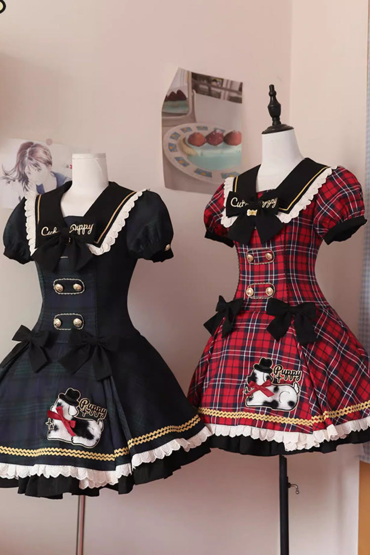 Lolita Dress - Dalmatian, Red, Printed, Sweet Style, Bow Detail - additional product view 2