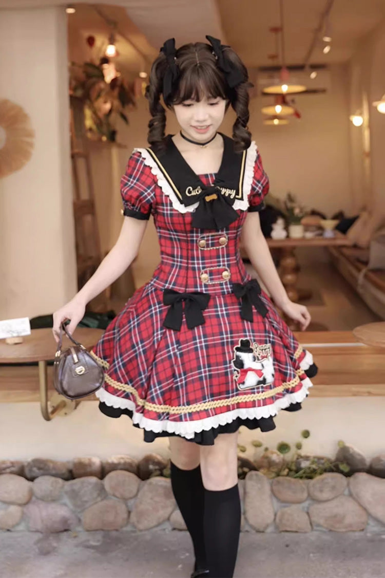 Lolita Dress - Dalmatian, Red, Printed, Sweet Style, Bow Detail - additional product view 5