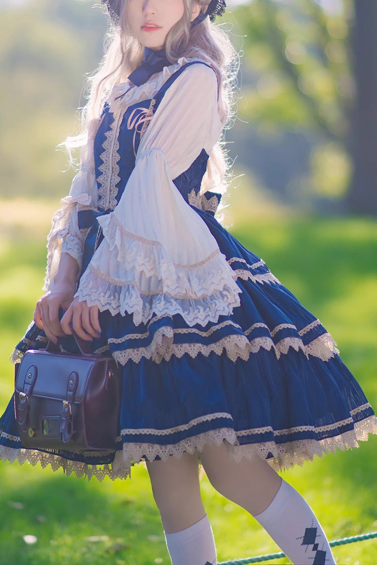 Lolita Dress - Dark Blue Three-section Cake, Blue, Layered, Sweet Style - main product image