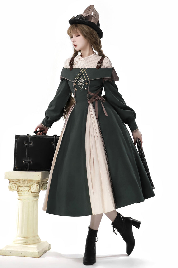 Lolita Dress - Dark Green, Green, Bow Detail, Ruffled, Embroidered - additional product view 2