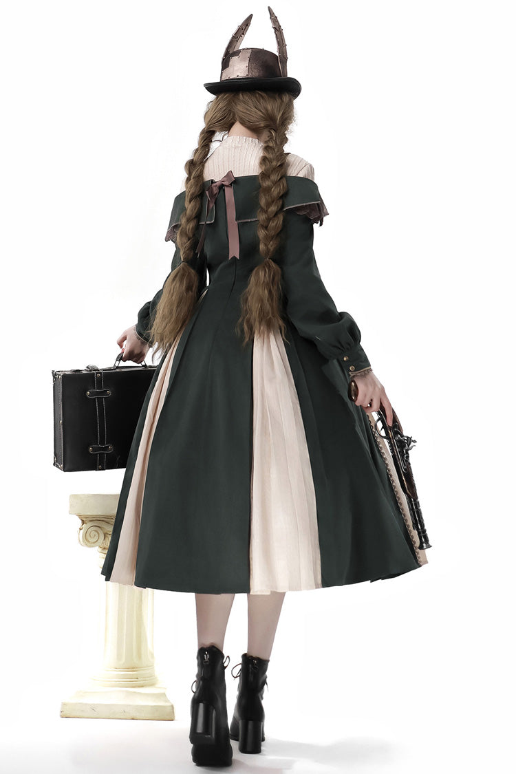 Lolita Dress - Dark Green, Green, Bow Detail, Ruffled, Embroidered - additional product view 3