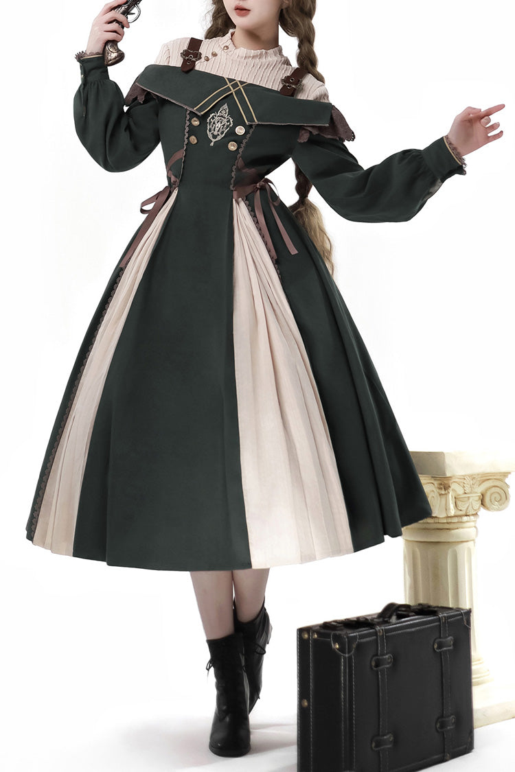 Lolita Dress - Dark Green, Green, Bow Detail, Ruffled, Embroidered - additional product view 9