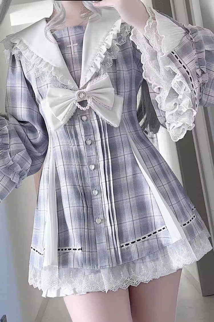Lolita Dress - Dark Night Prayer, 3 Colors, Square Collar, Striped, Sweet Style - additional product view 17