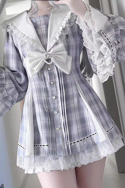 Lolita Dress - Dark Night Prayer, 3 Colors, Square Collar, Striped, Sweet Style - additional product view 17