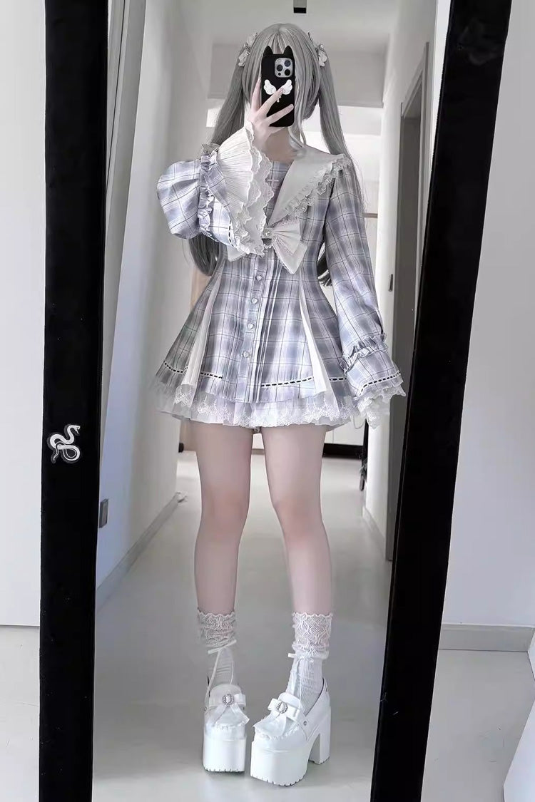 Lolita Dress - Dark Night Prayer, 3 Colors, Square Collar, Striped, Sweet Style - additional product view 18