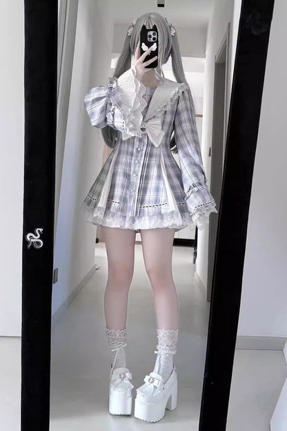 Lolita Dress - Dark Night Prayer, 3 Colors, Square Collar, Striped, Sweet Style - additional product view 18
