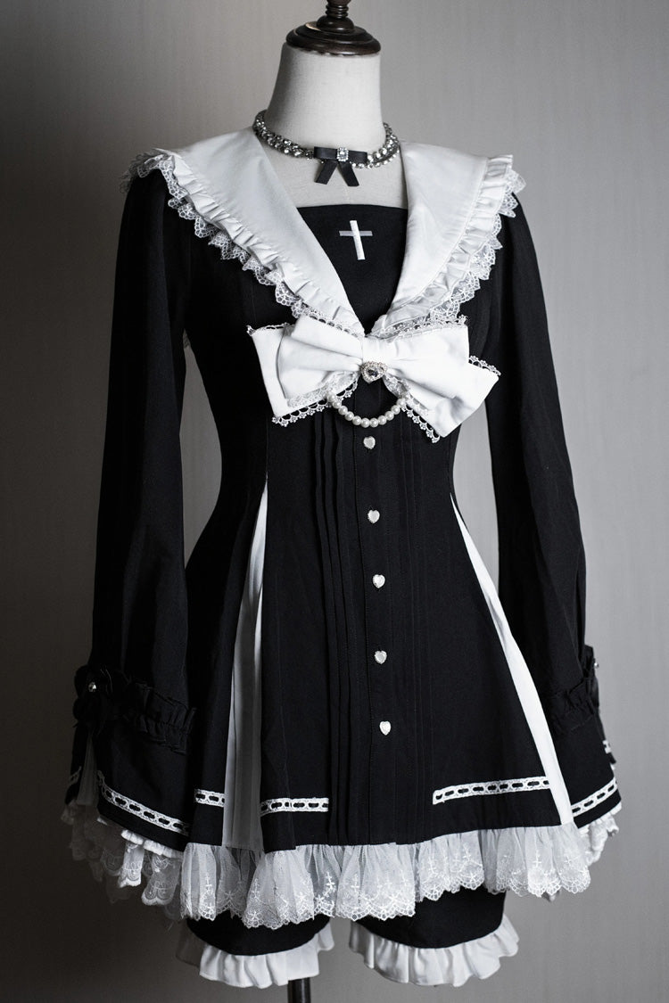 Lolita Dress - Dark Night Prayer, 3 Colors, Square Collar, Striped, Sweet Style - main product image