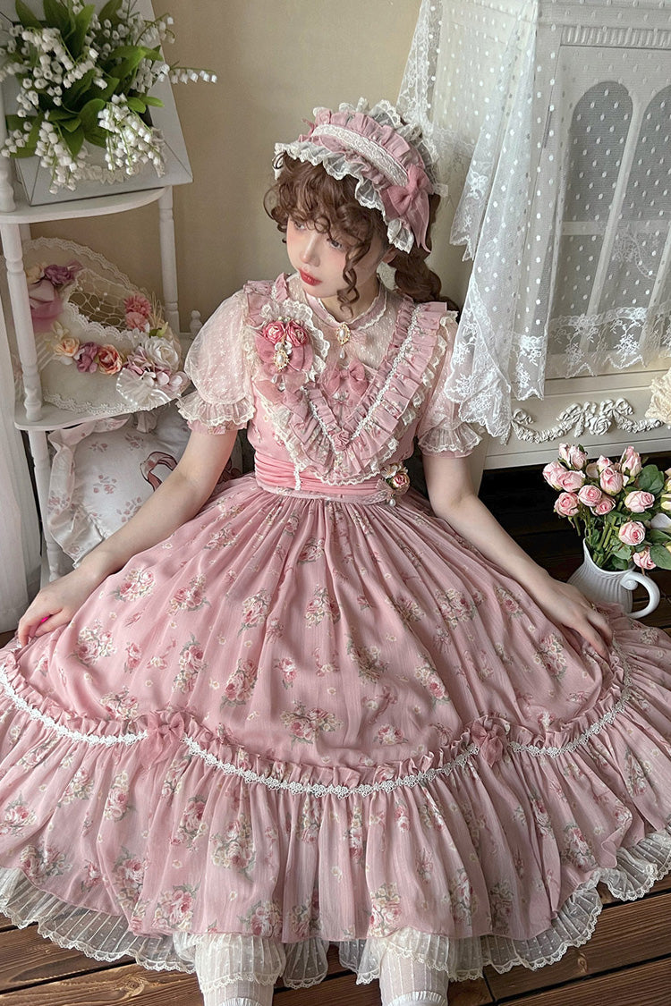 Lolita Dress - Daydream Rose, 3 Colors, Sweet Style, Bow Detail, Lace Trim - additional product view 8