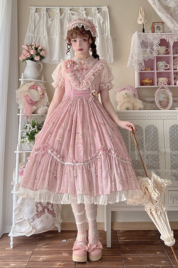 Lolita Dress - Daydream Rose, 3 Colors, Sweet Style, Bow Detail, Lace Trim - additional product view 10